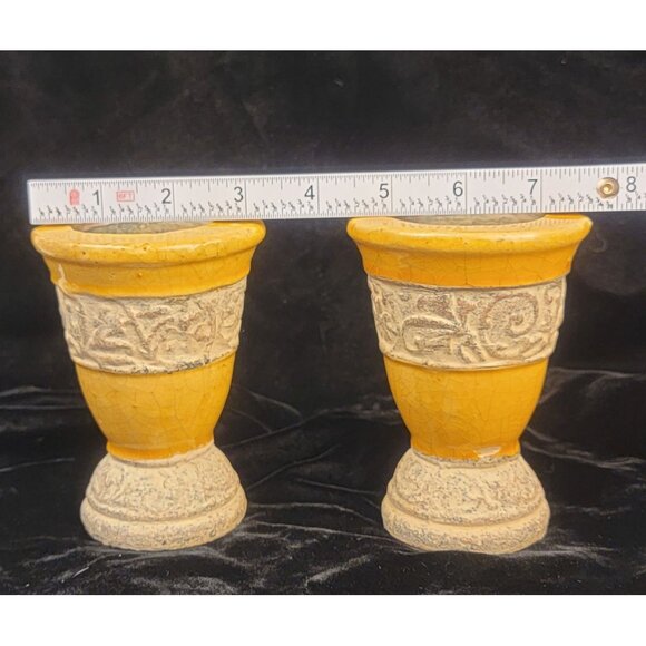 Vintage Chalice Candle Holders with a Greek Key Pattern - Picture 10 of 16